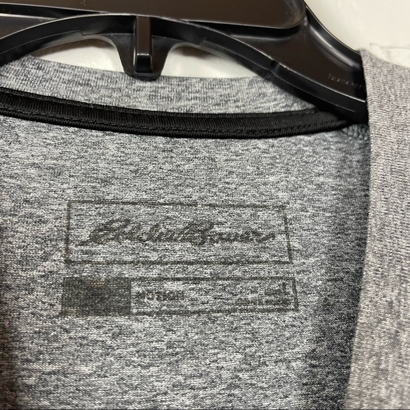Eddie Bauer Shirt Knit Short Sleeve Tee Top Marled Heather‎ Gray Motion Athletic - Picture 6 of 7